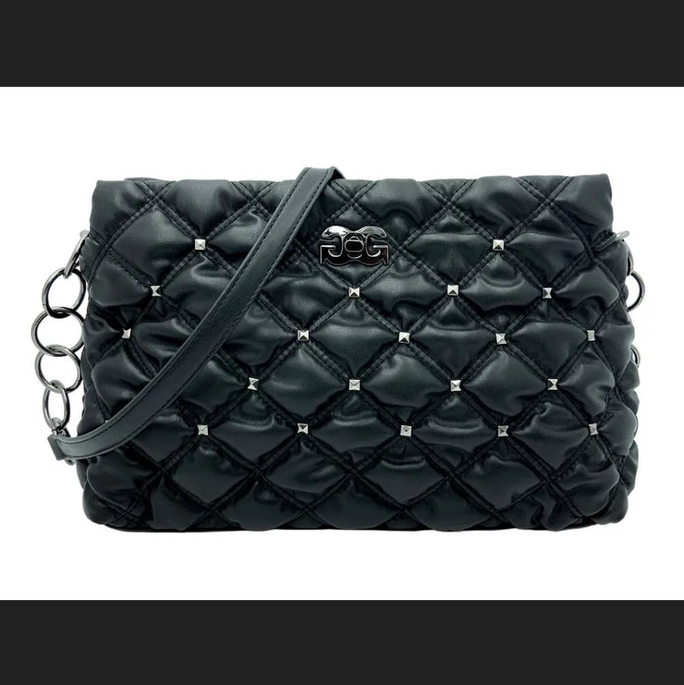 Black Waffle Quilted Handbag